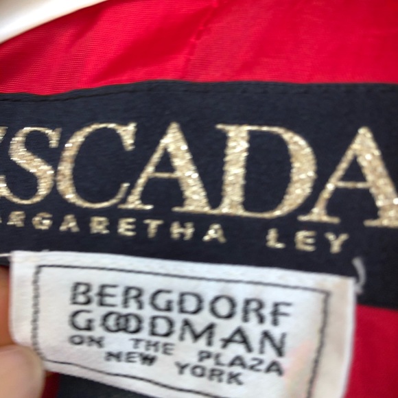 Veste Blazer Escada Margaretha Ley Rouge Feu Années 80 - Taille US 6 (EU 36), Neuve Avec étiquette, Rare